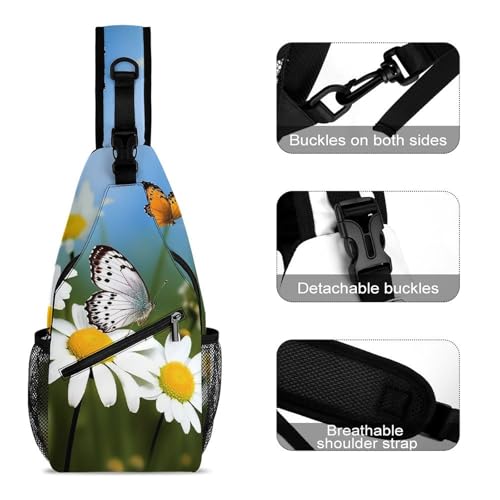 Mochila tipo sling blanca para deporte y senderismo miniatura 3