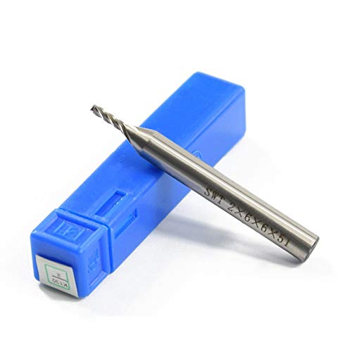 XBF-OUTIL, 1pc 2 mm de diamètre 4 Flûtes de fraisage HSS Bit 6 mm Shank routeur CNC Bit queue cylindrique Fin Mill (Taille : 1pc Diameter 2mm) Cover