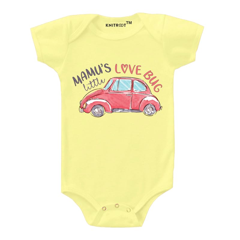 KNITROOT Mamu Family Special Onesies, Unisex Baby Kids Cotton Lycra  Envelope Neck Half Sleeve Romper, Bodysuit, Sleepsuit, Mamu's Little Love  Bug