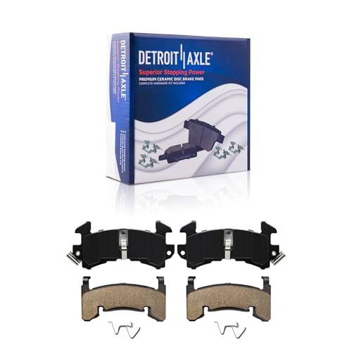Image of Detroit Axle - Front Brake Kit for Chevy Malibu Camaro S10 GMC S15 Jimmy | Sonoma Buick Regal Pontiac Bonneville Cutlass Drilled & Slotted Brake Rotors Ceramic Brake Pads Replacement 10.51 inch inch