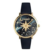 Olivia Burton Women's Celestial Nova Blue Leather Quartz Watch, 24000081, Blue, 35 mm