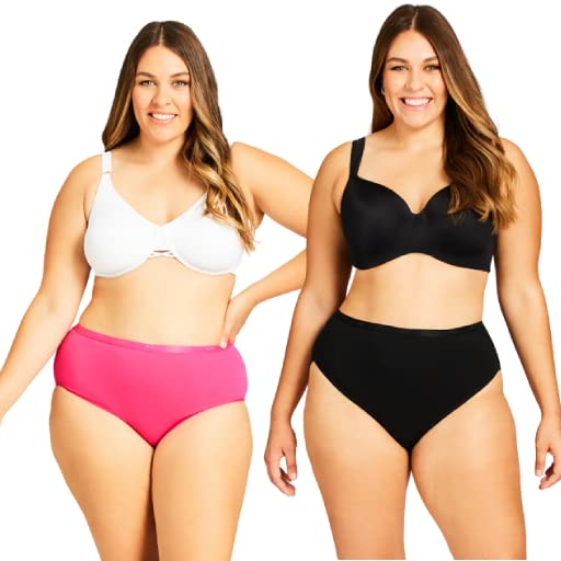 Image of VESY Women Hipster Panties Plain Color Jumbo Size Full Coverage Underwear Panty Small to 10XL (Pack of 2)