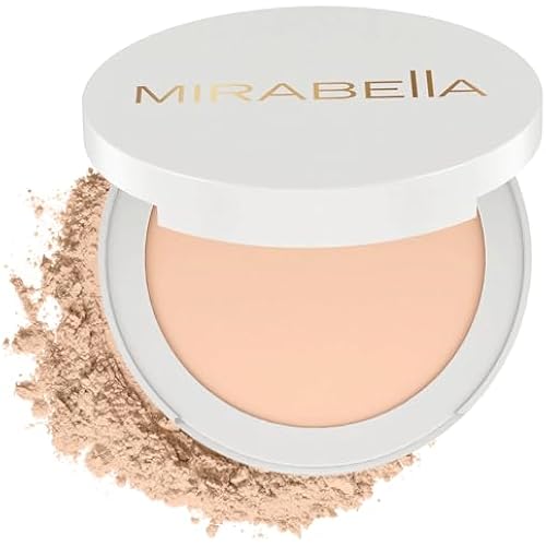 MIRABELLA - Invincible for All Pure Press Foundation, HD-Finish Pressed Powder, Buildable Mineral Pressed Powder Compact with Jojoba & Triglyceride, Age-Defying Makeup for All Skin Types, Ivory 14