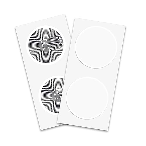 NFC Tags Autocollant (22 Pièces) Timeskey NFC Étiquettes NTAG216 888 Bytes Memory | 25mm de diamètre | Blanc Couleur | Fonctionne avec Tous Les Smartphone Android NFC Apps