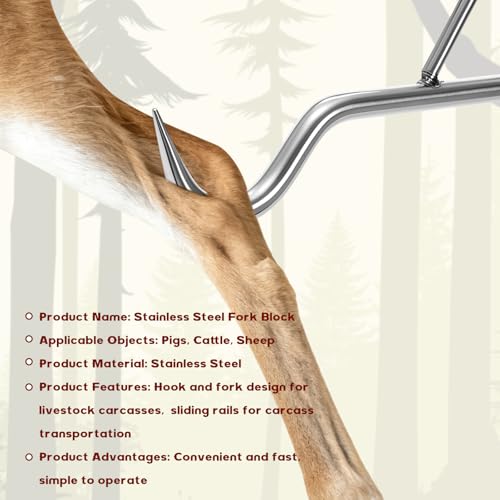 Zonon 2 Pcs Heavy Weight Gambrel 20.87 Inch Steel Bar with Hooks Supports up to 1200 Lbs Durable Game Hanging Hoist & Processing Tool for Deer, Elk and Large Game(Classic) by Zonon - Image 6