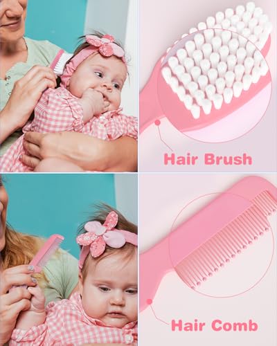 OTTOLIVES Baby Healthcare and Grooming Kit, 24 in 1 Baby Electric Nail Trimmer Set Newborn Nursery Health Care Set for Newborn Infant Toddlers Baby Boys Girls Kids Haircut Tools (0-3 Years+) (Pink) - Thumbnail 2