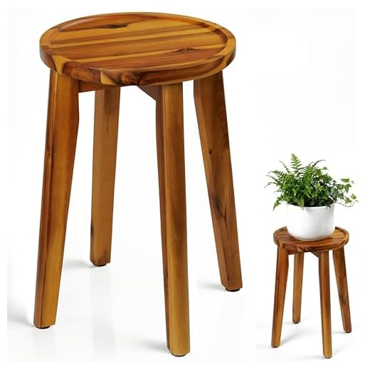 Demigo 15-Inch Acacia Wood Plant Stand