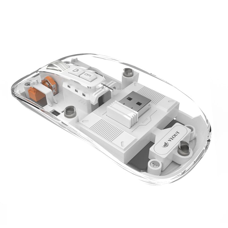 Veout Wireless Bluetooth Mouse, Portable Silent Click Rechargeable Mouse with USB Receiver, 3-Level DPI, Compatible with Laptop, PC, Mac, Tablet,