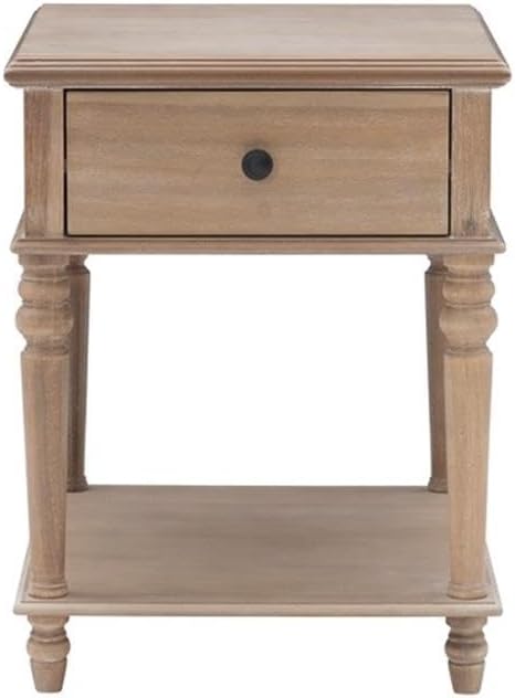 Powell - Linon Mavis Wood Side Table in Natural Brown