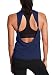 Mippo Women's Sexy Open Back Workout Tops Twist Back Exercise Tank Tops Cool Running Clothes Sleeveless Yoga Tops Comfy Backless Tops Navy Blue S