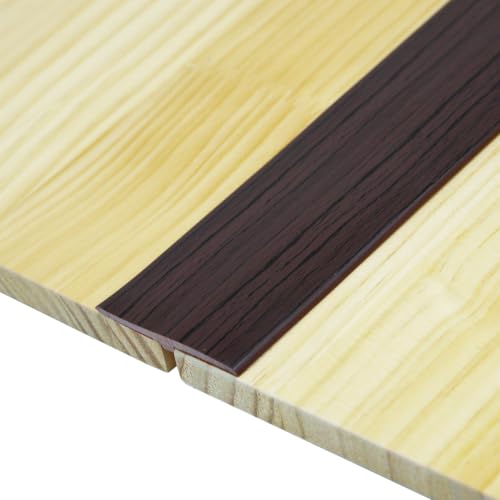 wisleousda Self Adhesive Floor Transition Strip T Molding 10 ft x 1.97" (L x W) for Wood Tile Doorways Easy Install Gap Cover PVC Threshold Strip, Black Walnut