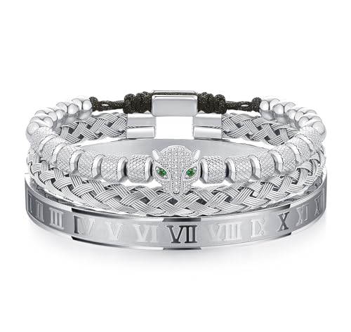 WFYOU Stainless Steel Bracelets for Men Gold Cuff Bracelet Birthday Gifts