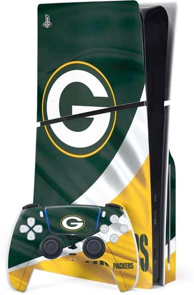Skinit Decal Gaming Skin Compatible with PS5 Slim Disk Bundle - Officially Licensed NFL Green Bay Packers Design