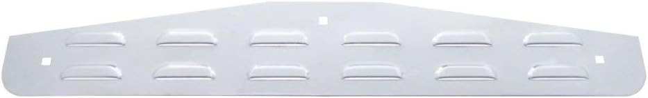 United Pacific 20211 Mud Flap Hanger, Mud Flap Plate, Bottom, 4" x 24", Stainless Louvered, Bolt Thru