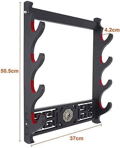 Yuesfz Sword Holder Weapon Stand Wall Mount Samurai Sword Holder Display Rack 4 Tier Bagua Design Golden Dragon Sword Holder Velvet Padded Katana Stand Weapon Stands (Color : Bagua Design) #TOP3