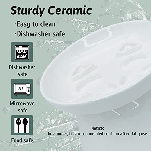 Bnosdm Ceramic Slow Feeder Cat Bowl Elevated Cat Slow Eating Dish Pet Slower Feeding Bowls Cute Dry Wet Food Puzzle Plate For Indoor Small Dog Kitten Puppy #TOP3