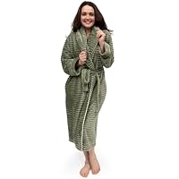 Cyberjammies Sage Striped Fleece Dressing Gown for Women | Ultra Soft Ladies Dressing Gowns | Warm & Cosy Women's Nightwear, Machine Washable