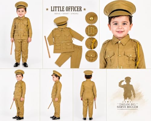 Image of BookMyCostume Premium Fabric Indian Police Commissioner Profession Community Helper Kids Fancy Dress Costume 7-8 years