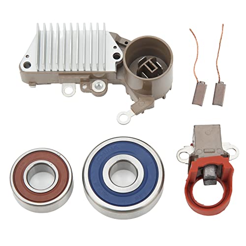 Grcfumo Alternator Regulator Kit, Aluminum Alloy Rubber Voltage Alternator Rebuild Kit, Voltage Regulator Brushes Bearings for L4 2.4L 1985‑1991