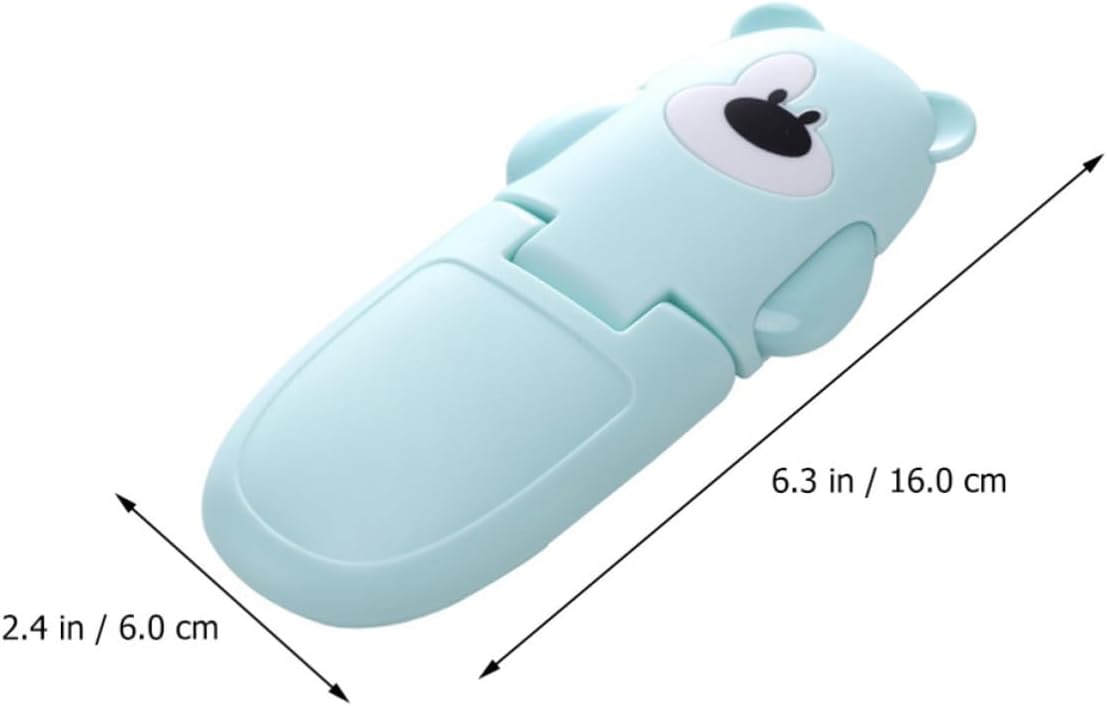 DOITOOL 3pcs Safety Cabinet Locks Bear Shape Abs Material, Double Button to Open and 90 Degree Curvature, for Microwave Oven and Cabinet Doors to Prevent Pinch Injuries