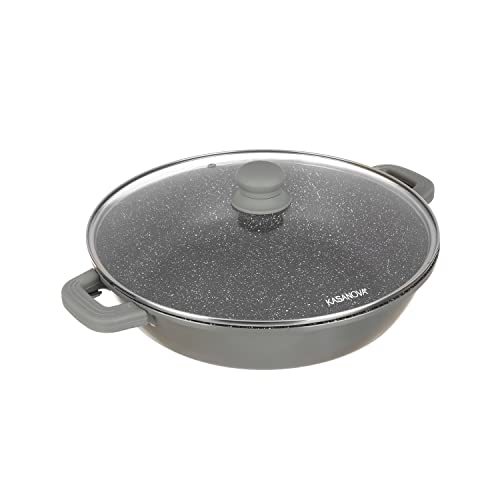 KASANOVA Grande tegame antiaderente 32 cm linea I Giganti, con coperchio in vetro, per tutti i piani cottura