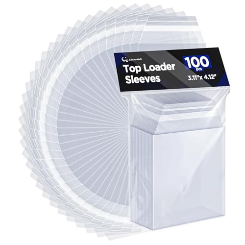 Top Loader Sleeves, Bulk 100/200 / 400 PCS Penny Sleeves for Top Loaders, Resealable Team Bags for 35-75PT Rigid Trading Card Protection, Durable Transparent Top Loader Protectors