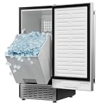 Coolski 15" W Commercial Under Counter Ice Maker Machine, 80 Lbs/Day, Bulit-in Freestanding Ice Machine, Self-Cleaning, Stainless Steel Ice Maker for Home Apartment & Commercial Use