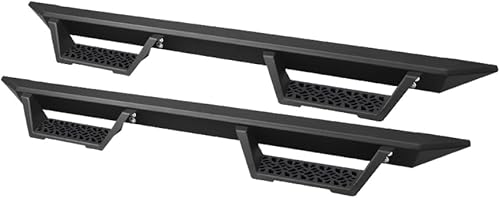 Estribos de riel Nerf de color negro mate, modulares, para carril compatible con Chevy ColoradoGMC Canyon Extended Cab 04-12