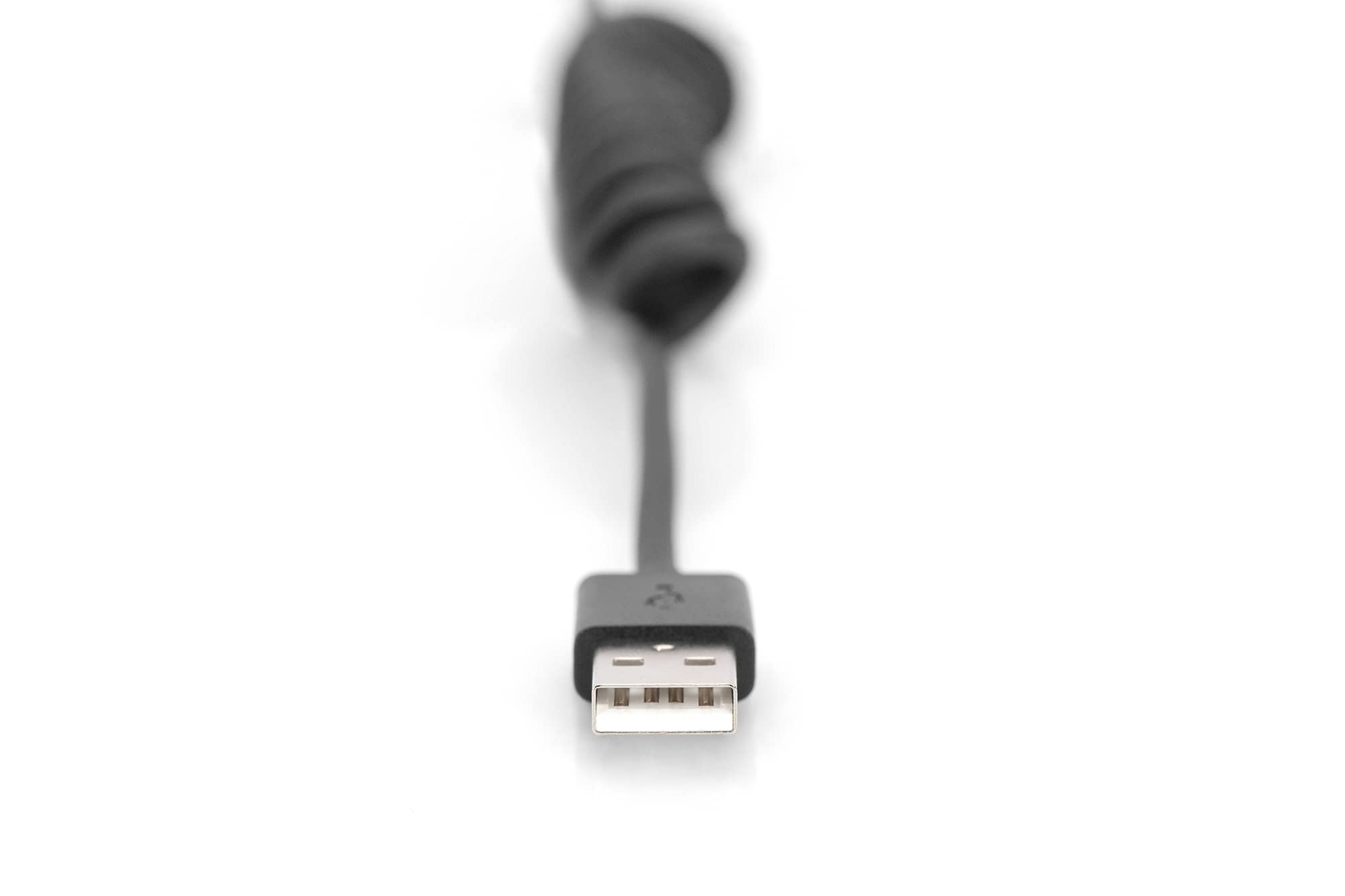 DIGITUS Kabel spiralny USB 2.0 – USB-A do typu C – 480 Mb/s – zasilanie 60 W – rozciągliwy do 1 m – do Android Auto i Carplay – czarny