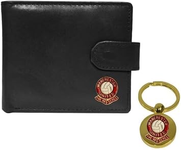 Knight Soccer Black Leather Wallet and Keyring Manchester U