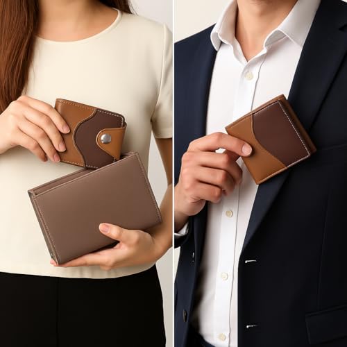 Image of Pu Bifold Tan and Black Color Wallets Combo for Men and Boys Best for Gifting and Personal Use Pack of 2 Purse