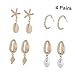 Holibanna 8pcs Shell Dangler Earrings Set Alloy Conch Earrings for Women and Fashion Jewelry for Summer Outfits and Beach Wear