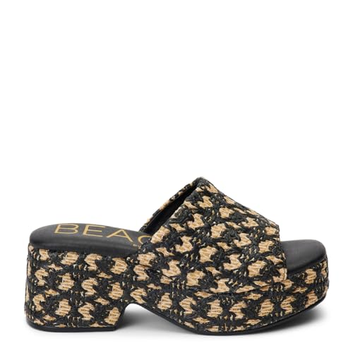 BEACH by Matisse Womens Cruz Block Platform Casual Sandals Casual Mid Heel 2-3" - Black2