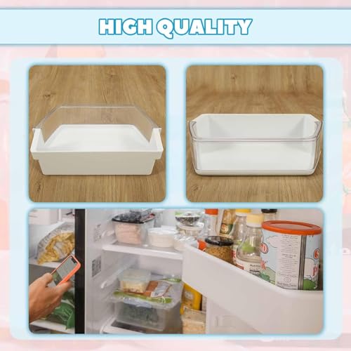 Kojem WPW10493524 W10493524 Replacement Refrigerator Door Shelf Bin Compatible with Whirlpool Fridge Door Shelf WRF736SDAB10 WRF736SDAF10 Refrigerator Door Bin White+Clear Plastic by Kojem - Used condition - Image 4