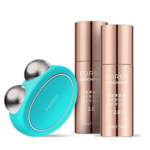FOREO Set Reafirmante BEAR - Dispositivo de microcorrientes facial BEAR + 2x sérum conductor 30 ml con acido hialuronico- Masajeador facial reafirmante - Skin care set - Mint