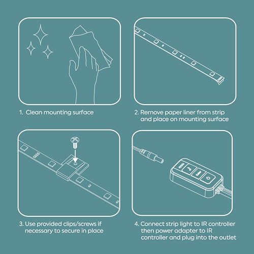 Image of GE LED+ Color Changing LED Light Strip with Remote, 13W, Music Syncing Strip Light, 32ft