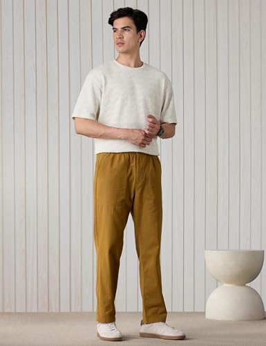 Image of Amazon Brand - Symbol Men Relaxed Casual Trouser (Fully Elasticated Waistband | 100% Cotton | Pants)