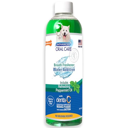 Nylabone Advanced Oral Care Pet Dental Water Additive, Liquid Tartar Remover & Breath Freshener for Dogs, Dog Teeth-Cleaning, Peppermint Flavor, 16 oz.