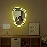 LEDミラーネオン点灯櫛眼鏡猫/キラキラハート/コウモリ/蝶の形をしたネオンミラーのロゴは、現代の家の女の子の部屋のバスルームサロンの壁のアート装飾プレゼント彼女のUSBに電力を供給する