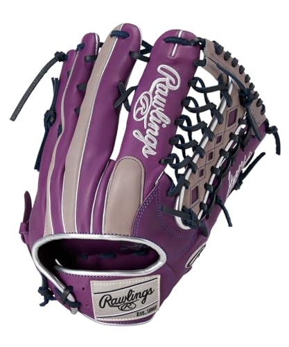 ローリングス(Rawlings) 野球用 グラブ グローブ 軟式 HYPER TECH COLOR SYNC GR5FHTCY719 外野手用 パープル/グレー 12.75インチ ※右投げ用