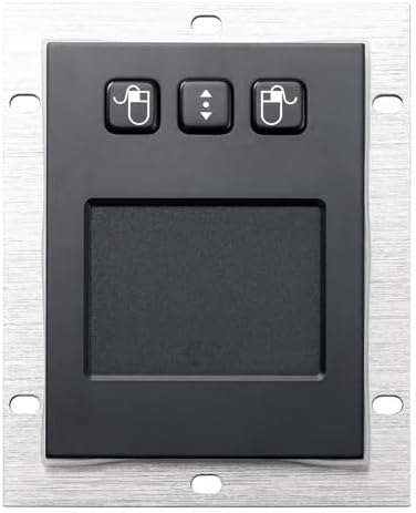 Panel Mount Industrial Waterproof Touchpad Mouse Black Metal Construction High Sensitivity Accurate Cursor Control(PS2)