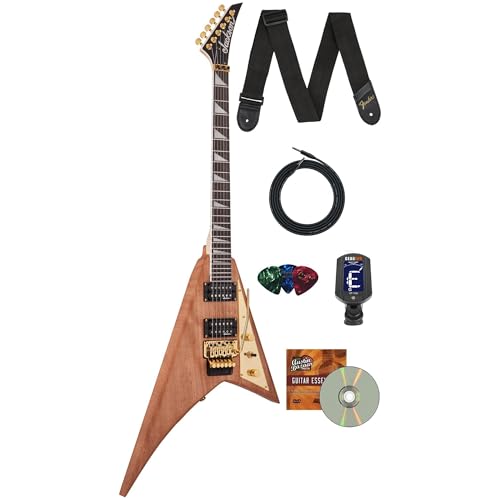 Jackson JS�V���[�Y Rhoads MAH JS32 �G���L�M�^�[ �i�`������/�S�[���h�n�[�h�E�F�A�o���h�� �C���X�g�D�������g�P�[�u���A�X�g���b�v�A�N���b�v�I���`���[�i�[�A�s�b�N�AAustin Bazaar�C���X�g���N�V����DVD�t��