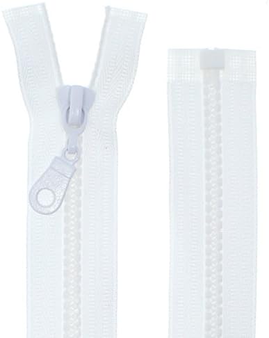 Zamek błyskawiczny do kurtek, tworzywo sztuczne, zamek błyskawiczny, dzielony (czarny, 60 cm)