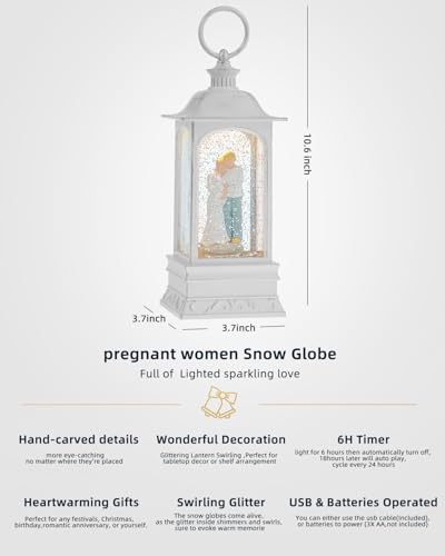 EDDORUNNING Presentes para Mulheres Grávidas, Decorações de Globo de Neve para Mães Grávidas, Tempor