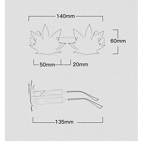 Vintage Punk Sunglasses Men Women 2020 Fashion Colorful Rimless Leaf-shaped Sun Glasses2