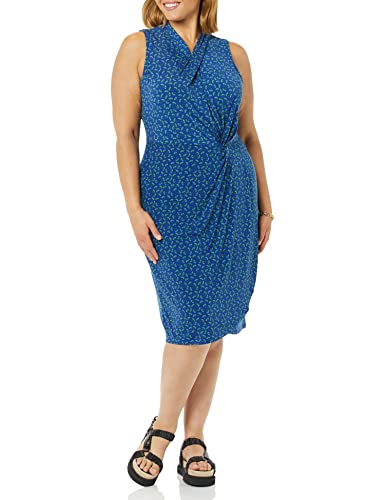 Image of Amazon Essentials Women's Sleeveless Faux Wrap Dress with Crossover Twist Neck