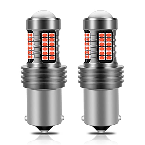 Neynavy 2 Pcs 9-30V Super Bright Low Power 1157 2357 2057 7528 Bay15D Led Bulbs With Projector, 54Smd Led Bulb Replacement For Car Brake Tail Turn Signal Blinker Lights Bulbs (Brilliant Red) #TOP16