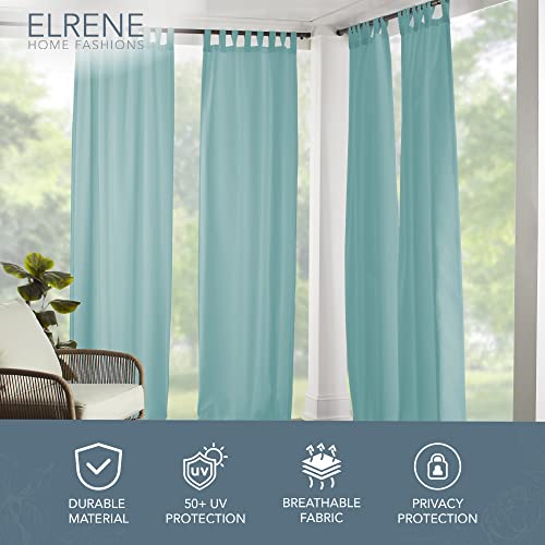Elrene Home Fashions Matine Solid Tab-Top Indoor/Outdoor Curtain Panel, 52 Inches X 84 Inches, Mineral #TOP1