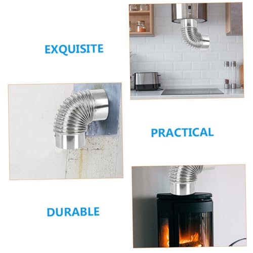 Conduit de cheminée coudé 12 cm VICASKY en acier inoxydable pour poêle