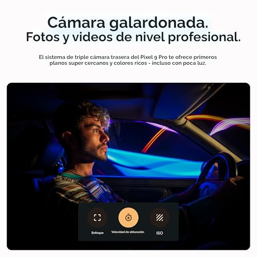 Google Pixel 9 Pro - Smartphone Android desbloqueado con Gemini, sistema de cámara trasera triple, batería de 24 horas y pantalla Super Actua de 6.3 pulgadas, color avellana, 256 GB
